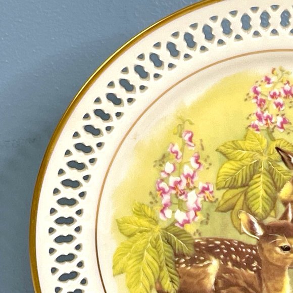 RARE‎ Bing & Grondahl New Generation The Fawns Plate Marilyn Leader Lattice Dish - Picture 2 of 4